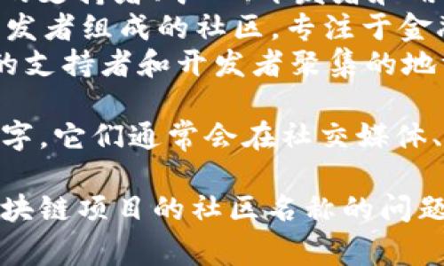 区块链里的社区名字通常取决于具体的项目或平台，每个项目通常会有自己的社区名称。例如：

1. **Ethereum Community**: 以太坊社区是围绕以太坊平台，以及ETH的持有者和开发者组成的社区。
2. **Bitcoin Community**: 比特币社区为比特币的支持者、矿工、开发者和用户共同组成的交流和共享的社区。
3. **Ripple Community**: Ripple网络的用户和开发者组成的社区，专注于金融科技的创新。
4. **Cardano Community**: 卡尔达诺生态系统的支持者和开发者聚集的地方。

此外，还有很多小型的区块链项目也有自己的社区名字，它们通常会在社交媒体、论坛和专门的群组(如Telegram、Discord等)中活跃。

希望这个信息能帮助到你，如果你有关于某个特定区块链项目的社区名称的问题，可以进一步询问。